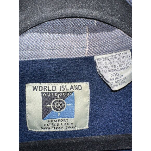 Plaid Men's XXL Jacket World Island Coat Button Up Shirt Extra Extra Large - Picture 2 of 3